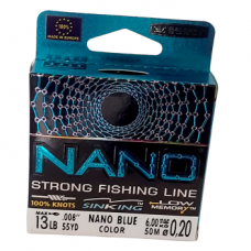 Valas monofilamentinis "NANO Blue" 50mx0.20mm